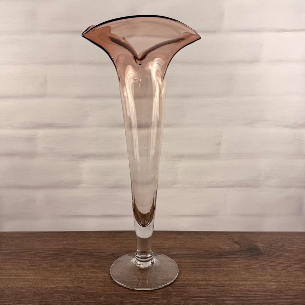 Blenko 8818 Dusty Rose Glass Pedestal Vase